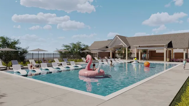 a childrens park with lots of swings and slides