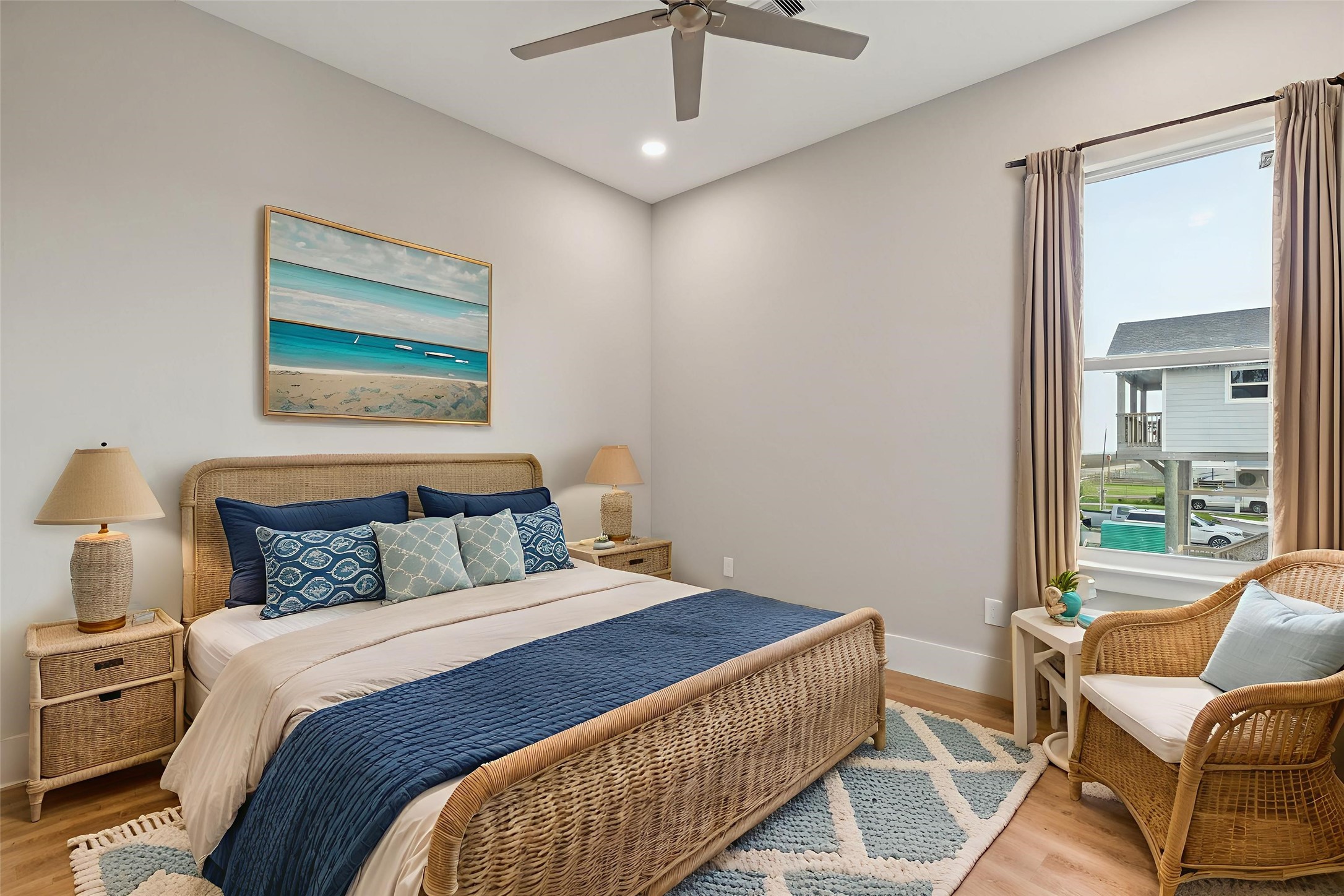 591 Pompano Lane Freeport, TX 77541 - Photo 13 of 23 a bedroom with a bed window and couch