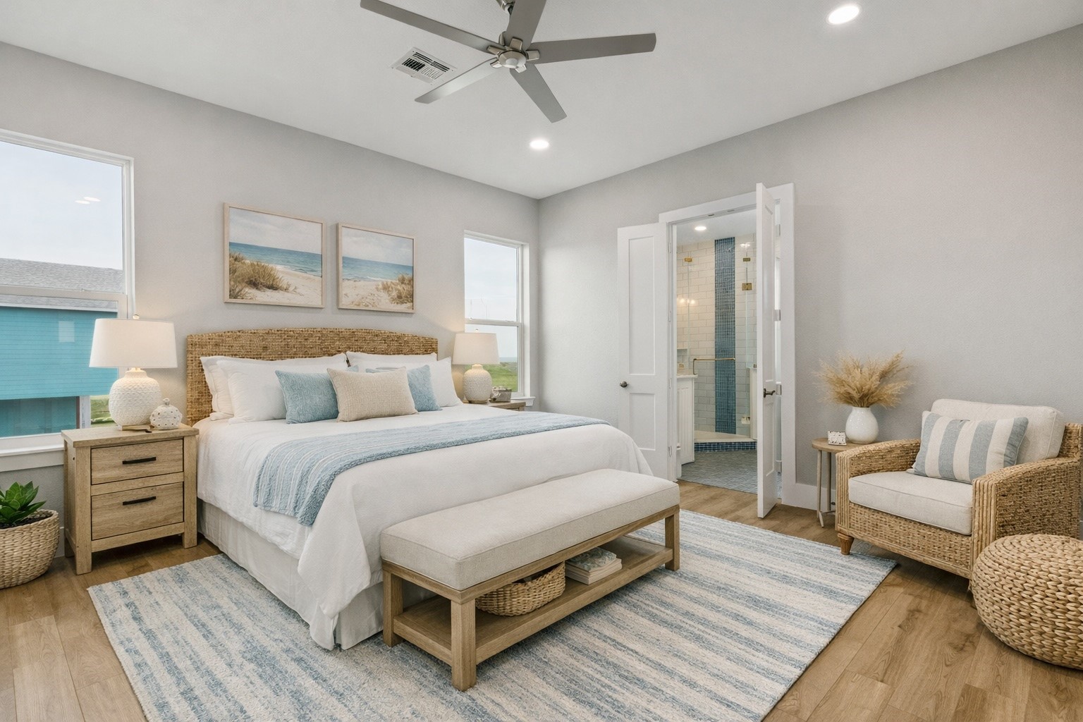 591 Pompano Lane Freeport, TX 77541 - Photo 8 of 23 a spacious bedroom with a bed and a couch