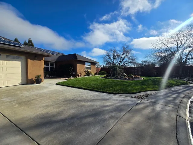 a view of a house with a patio