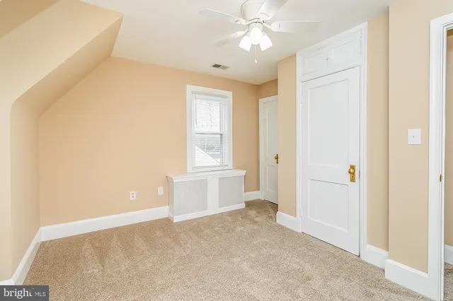 a view of a room with storage and racks