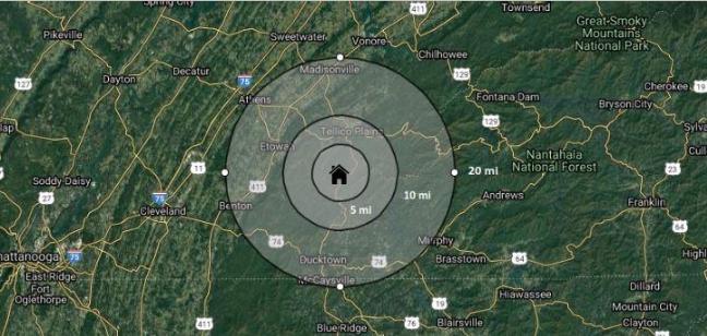 6 Yellow Nugget Road Tellico Plains, TN 37385 - Photo 33 of 34 Oddo Radius Map