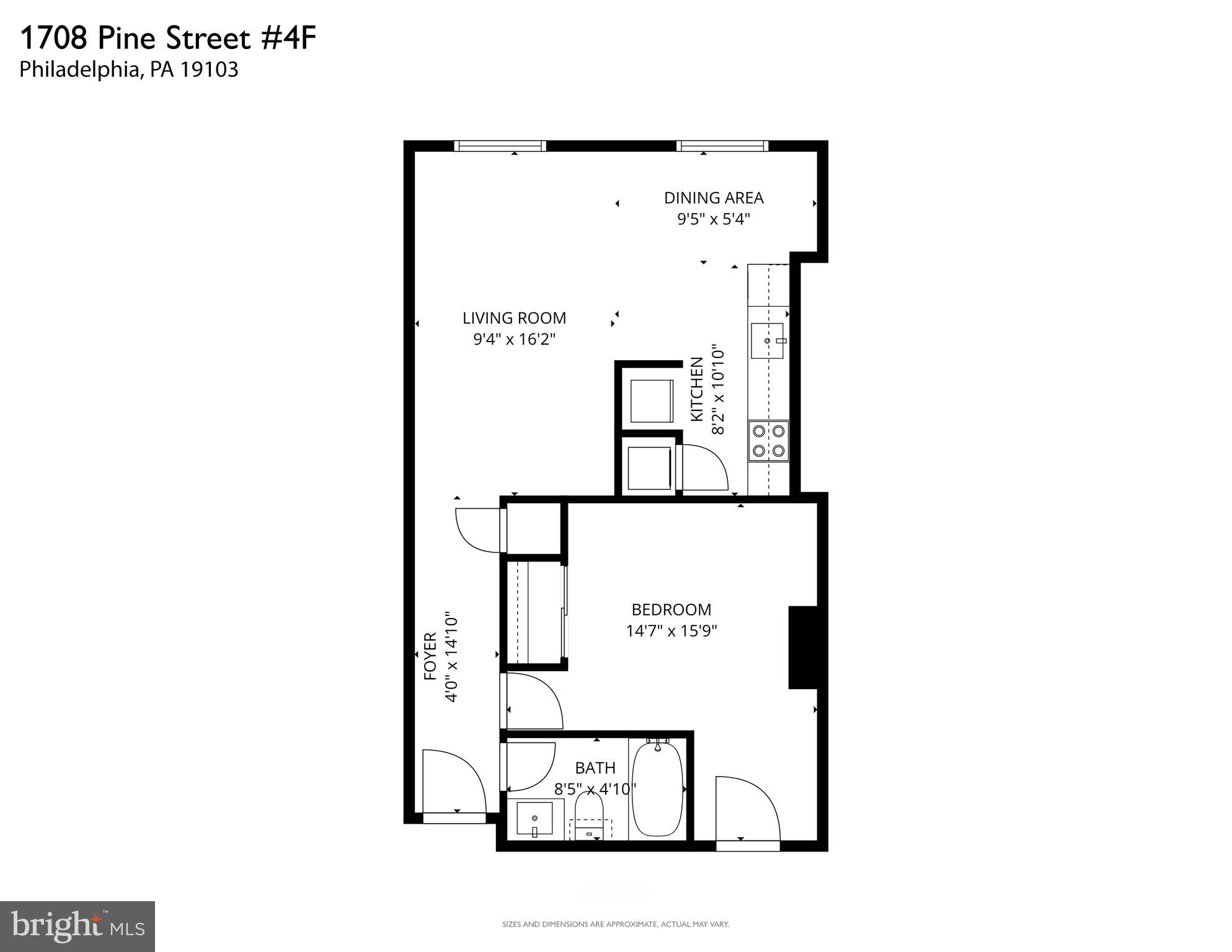 1708 Pine Street, Unit 4F Philadelphia, PA 19103 - Photo 16 of 16 a picture of a floor plan