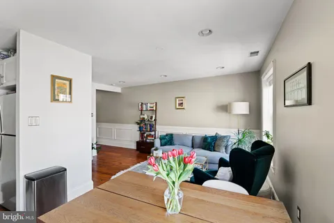 a living room with furniture flowerpot and a potted plant