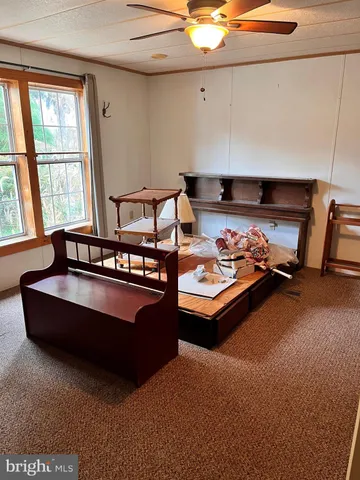 a living room with furniture a rug and a window
