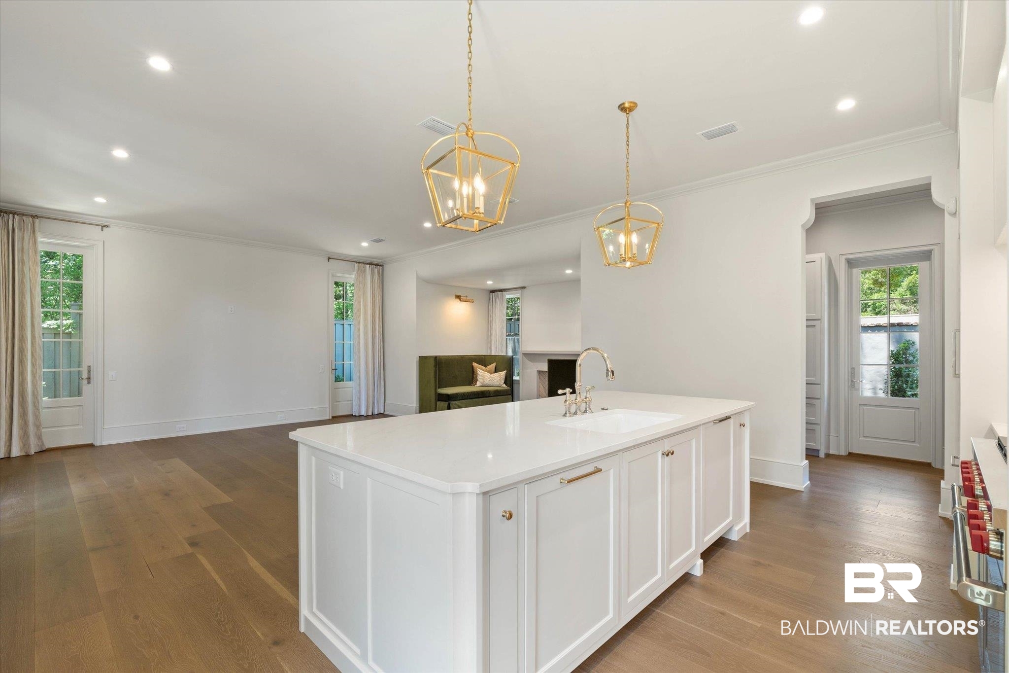 3 Canterbury Park Mobile, AL 36608 - Photo 40 of 43 Kitchen with a sink, open floor plan, a chandelier, recessed lighting, and healthy amount of natural light