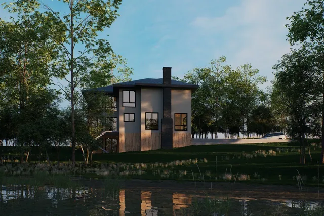 front view of a house with a small yard