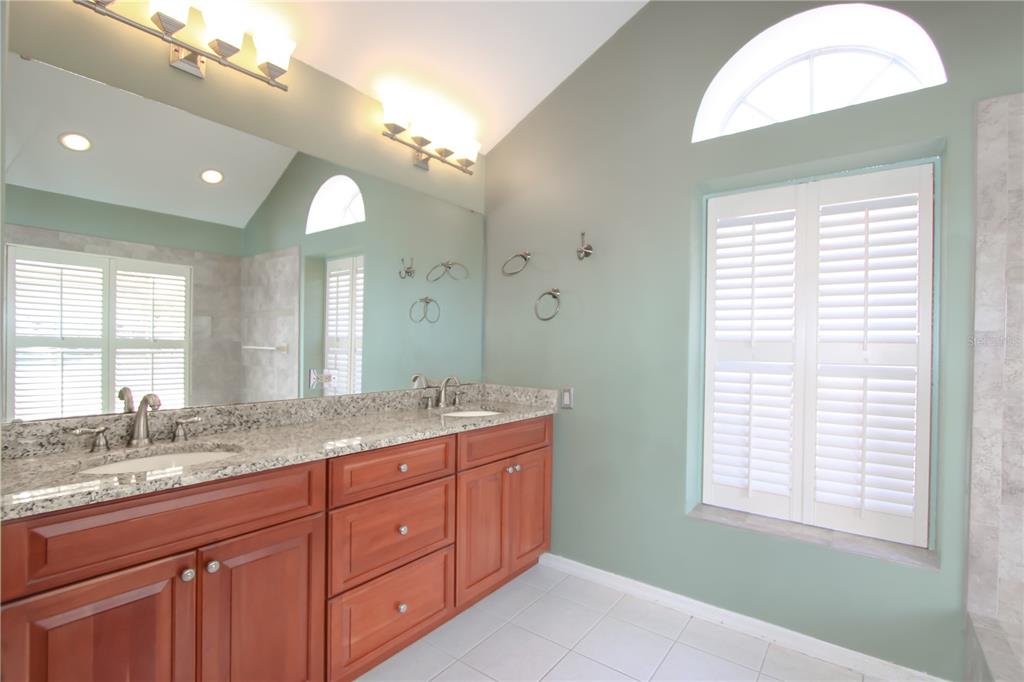 2319 Sunview Avenue Valrico, FL 33596 - Photo 14 of 41 a bathroom with a granite countertop double vanity sink a mirror and a bathtub