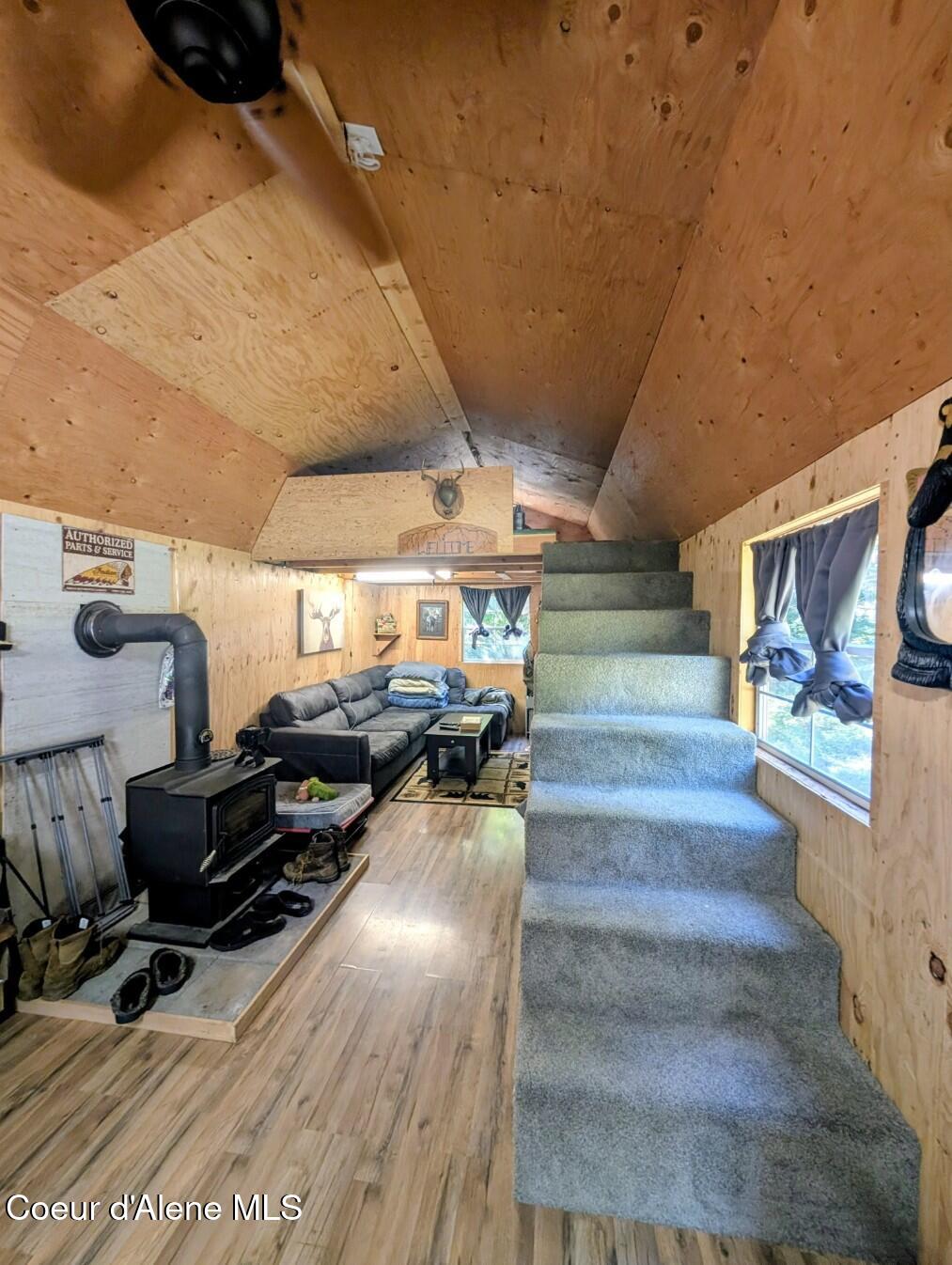 46 Acres Iron Horse Road Bonners Ferry, ID 83805 - Photo 16 of 46 Interior headed up to loft area