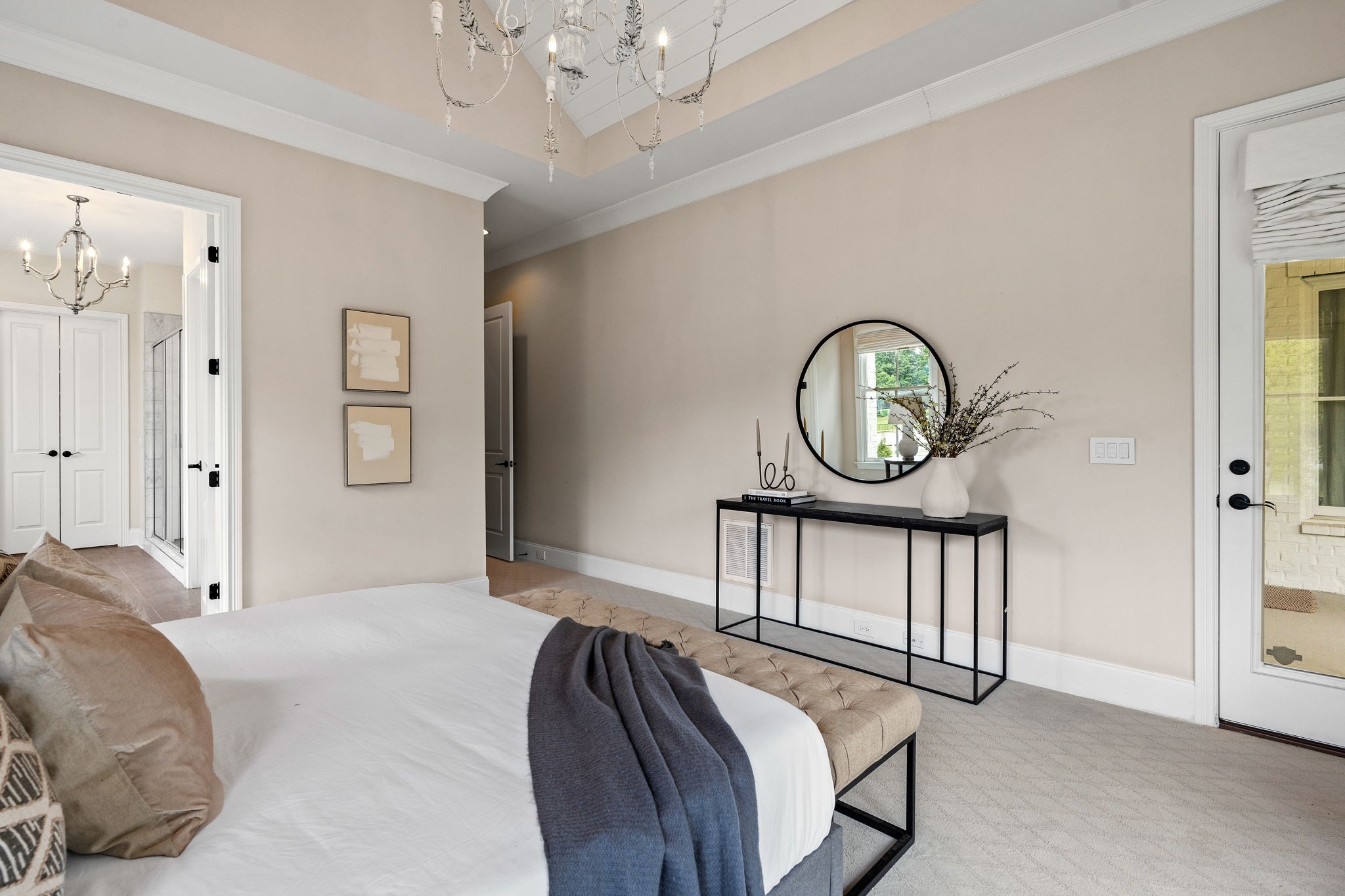 4048 General Martin Lane Franklin, TN 37064 - Photo 21 of 57 a bedroom with bed and a chandelier