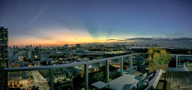 a view of a city from a balcony