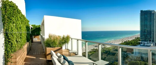 a view of an ocean from a balcony