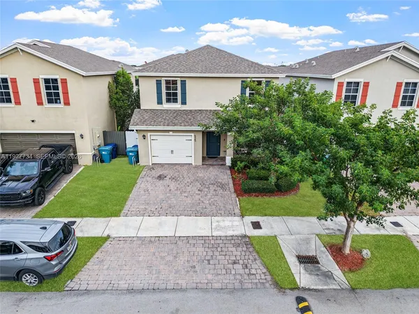 an aerial view of multiple houses