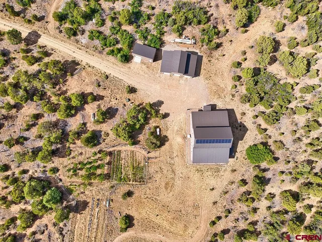 a view of a large yard with lots of green space