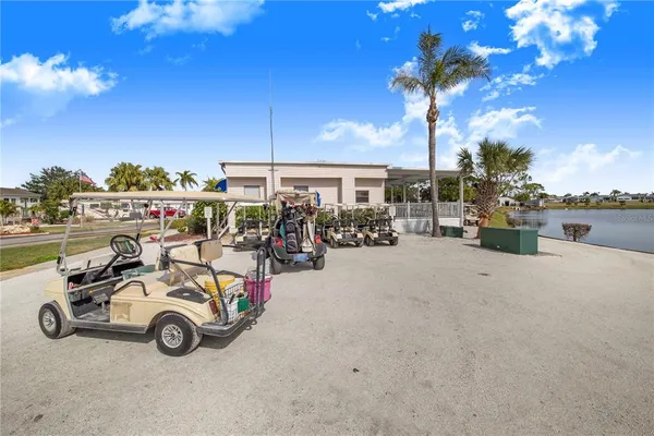 a view of a garage with furniture