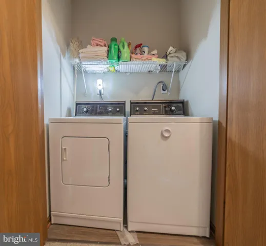 a close view of washer and dryer