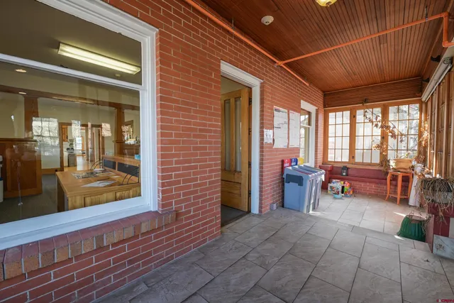 a view of a outdoor space with seating area