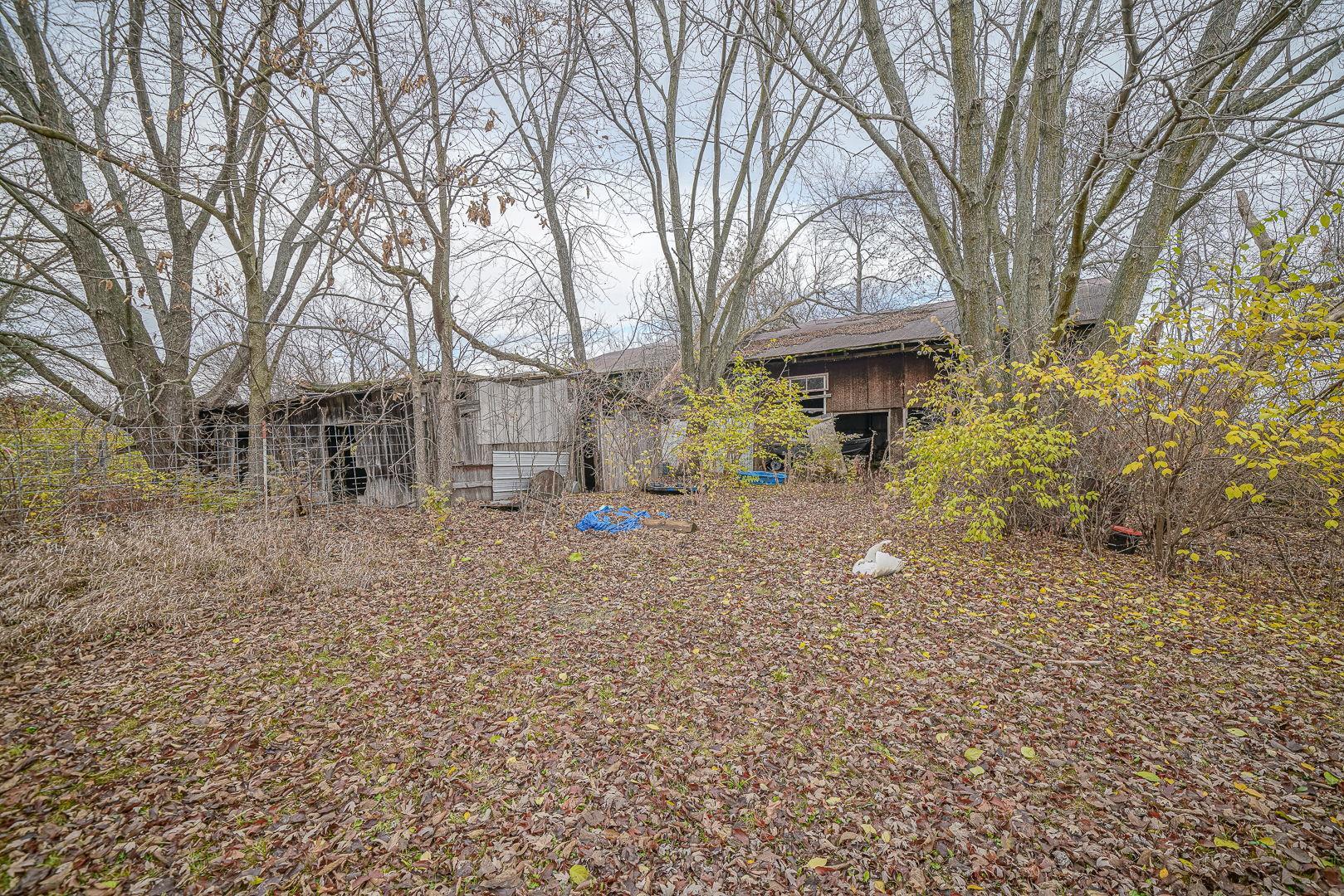 8330 North Kishwaukee Road Stillman Valley, IL 61084 - Photo 31 of 37 a backyard of a house with large trees and outdoor seating
