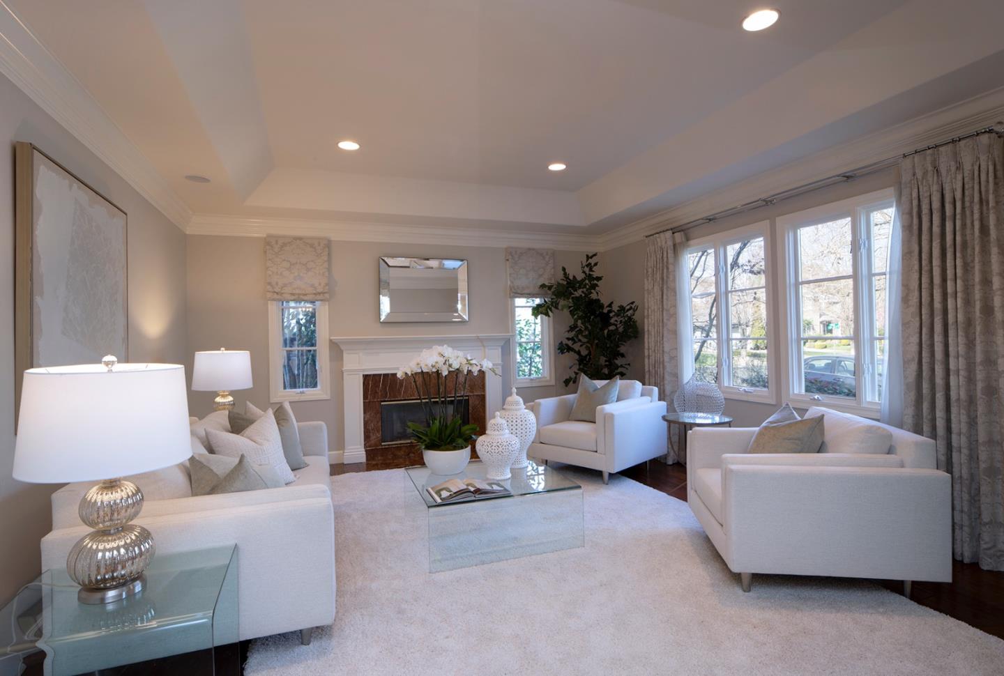 158 Seminary Drive Menlo Park, CA 94025 - Photo 3 of 23 a living room with furniture and a fireplace