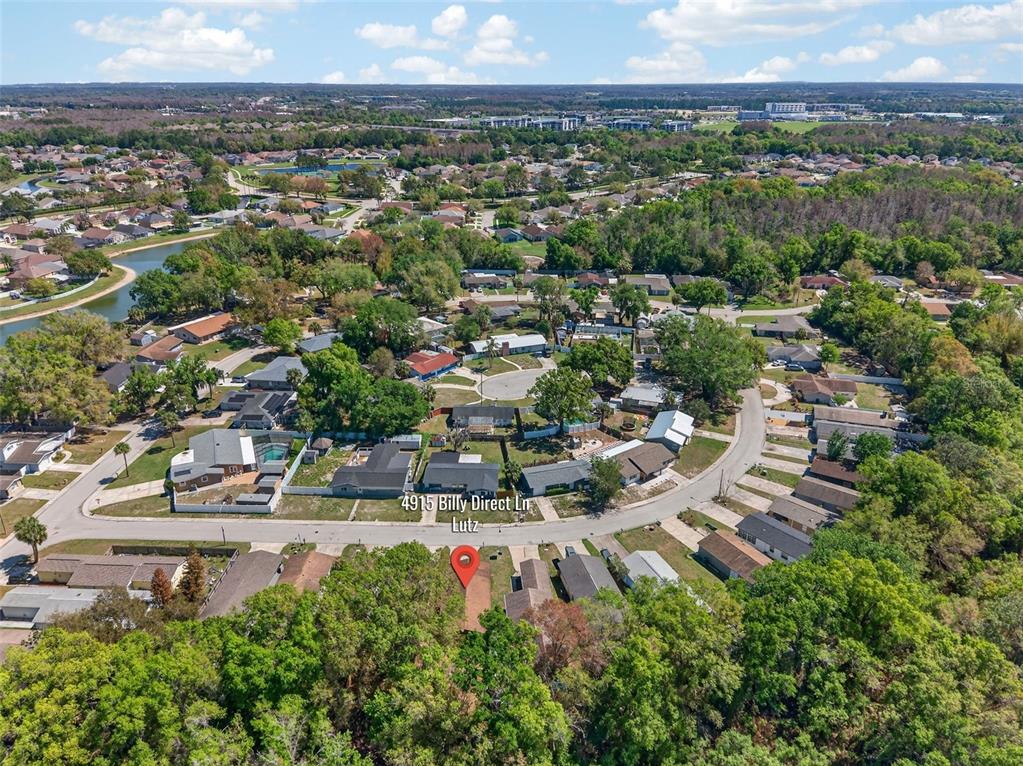 4915 Billy Direct Lane Lutz, FL 33559 - Photo 69 of 73 an aerial view of residential houses with outdoor space and street view