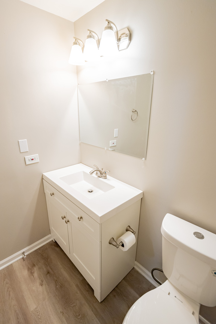 447 Yorkshire Square Bolingbrook, IL 60440 - Photo 17 of 23 a bathroom with a sink and mirror with toilet