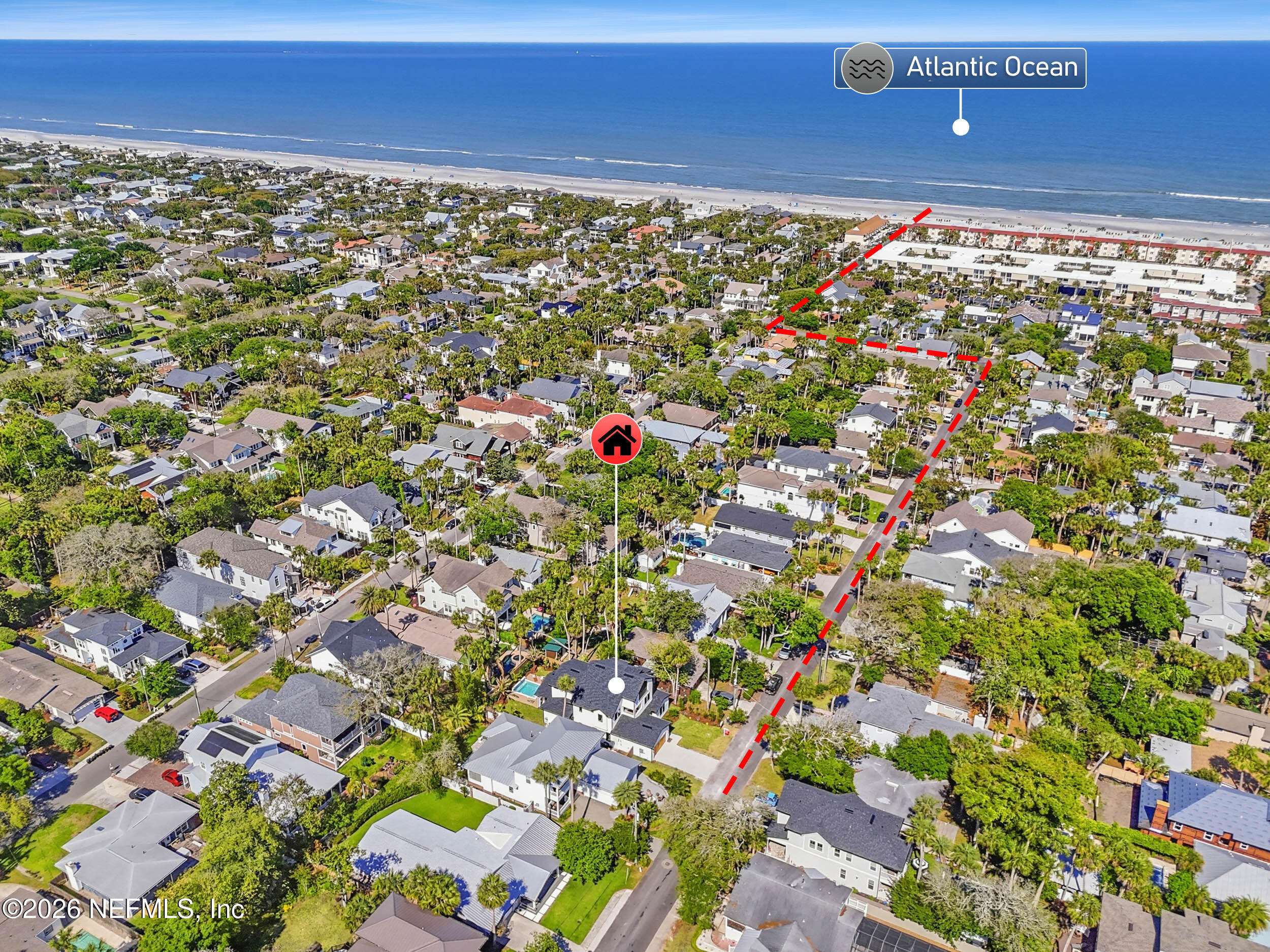 371 9th Street Atlantic Beach, FL 32233 - Photo 3 of 99 aerial to the beach