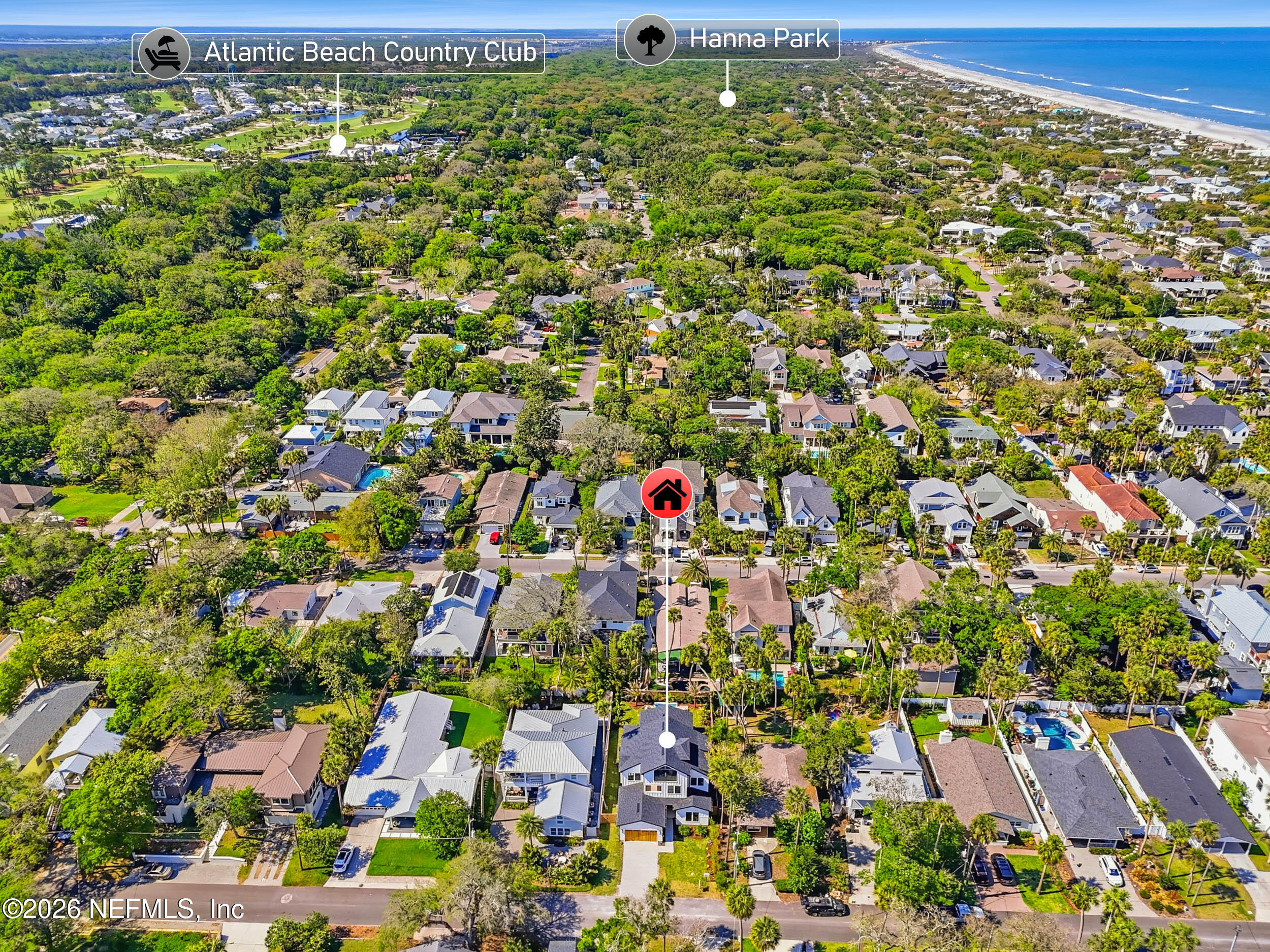 371 9th Street Atlantic Beach, FL 32233 - Photo 87 of 99 Aerial to ABCC & Hanna Park