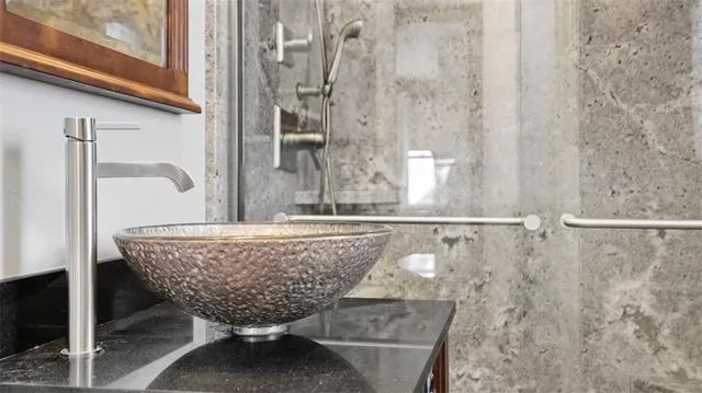 a view of a bathtub in a bathroom