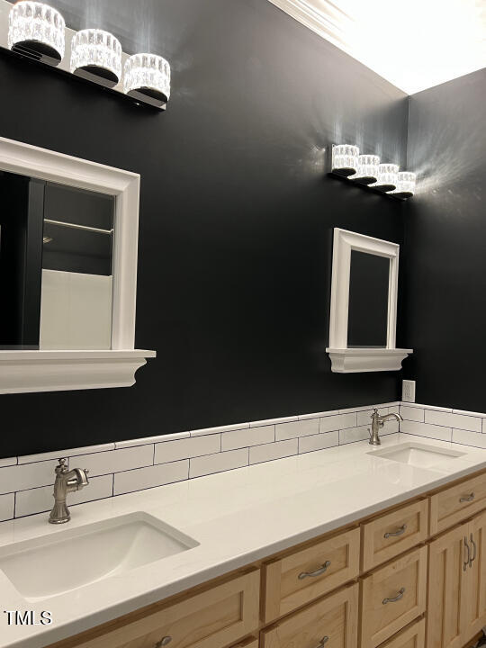 804 Crabtree Glenn Road Rougemont, NC 27572 - Photo 51 of 66 a bathroom with a sink and a mirror