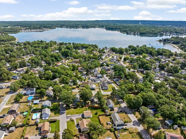 a view of a city and lake