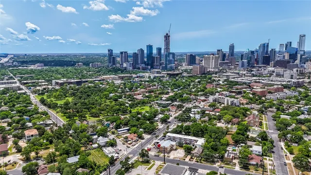 an aerial view of multiple house