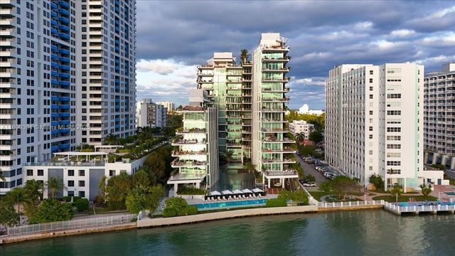 a city view with tall buildings