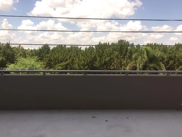 a view of a car park from a window