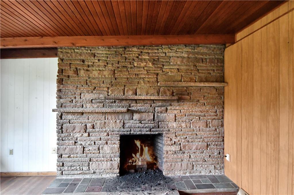 222 Gas Company Road Mount Morris, PA 15349 - Photo 18 of 34 a view of fireplace with wooden wall