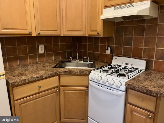 4232 Chestnut Street, Unit 2REAR Philadelphia, PA 19104 - Photo 4 of 7 a kitchen with granite countertop a stove sink and cabinets