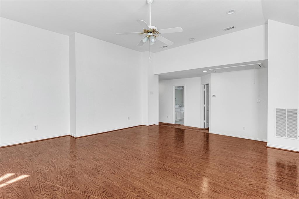 4332 Risinghill Drive Plano, TX 75024 - Photo 25 of 29 Plenty of space for a pool table and more! The game room is elevated a few steps above the carpeted hallway, and is central to the three secondary bedrooms and updated full bath.