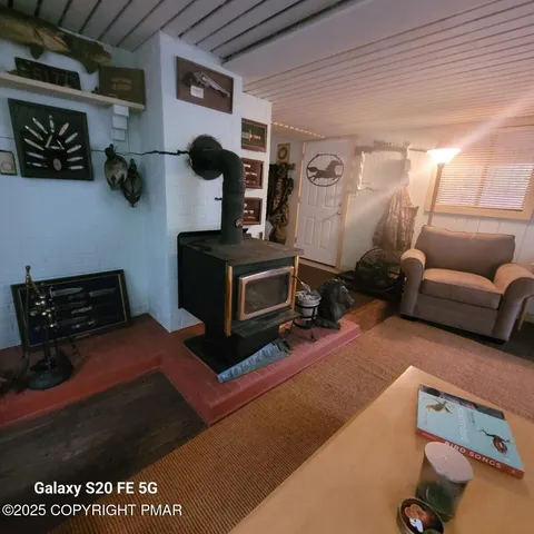 a living room with furniture