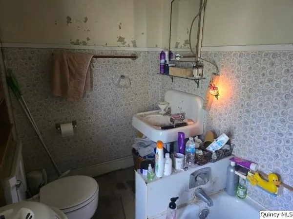 a bathroom with a sink and a toilet