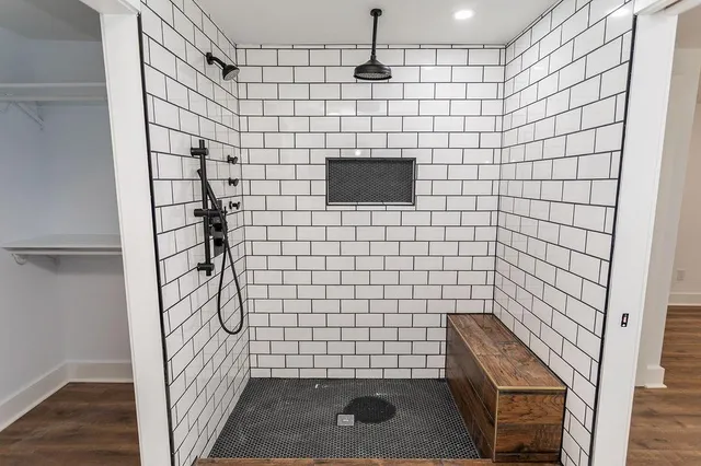 a bathroom with a shower