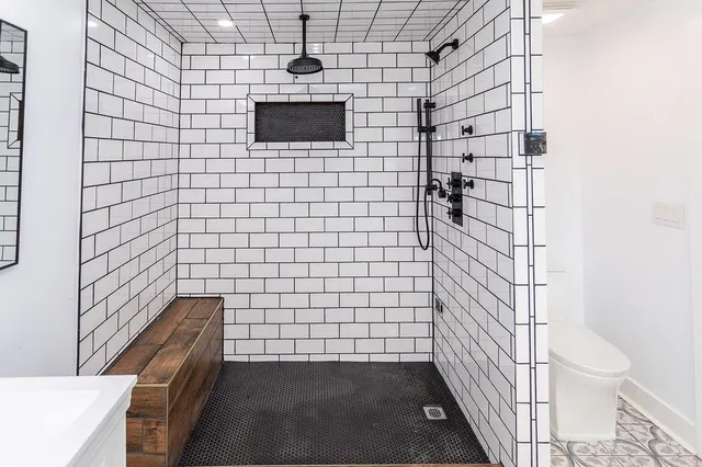 a bathroom with a shower