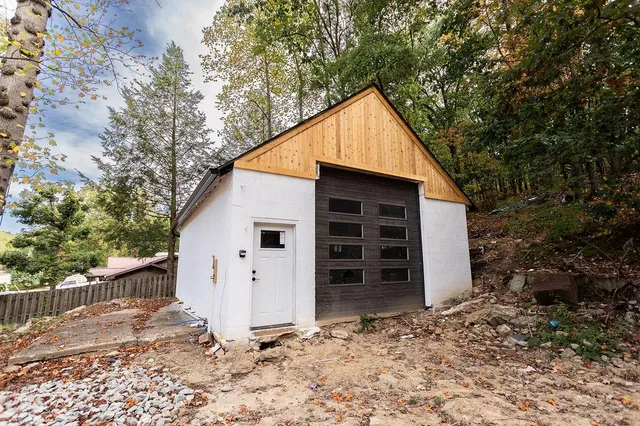 a view of backyard of house