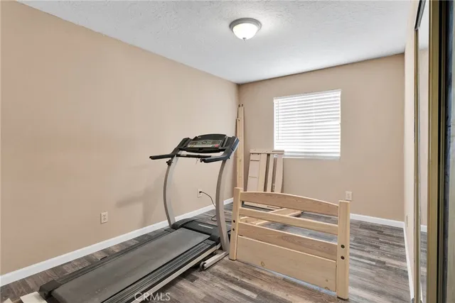 a room with gym equipment