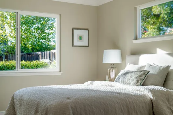 a view of a dinning room with yard