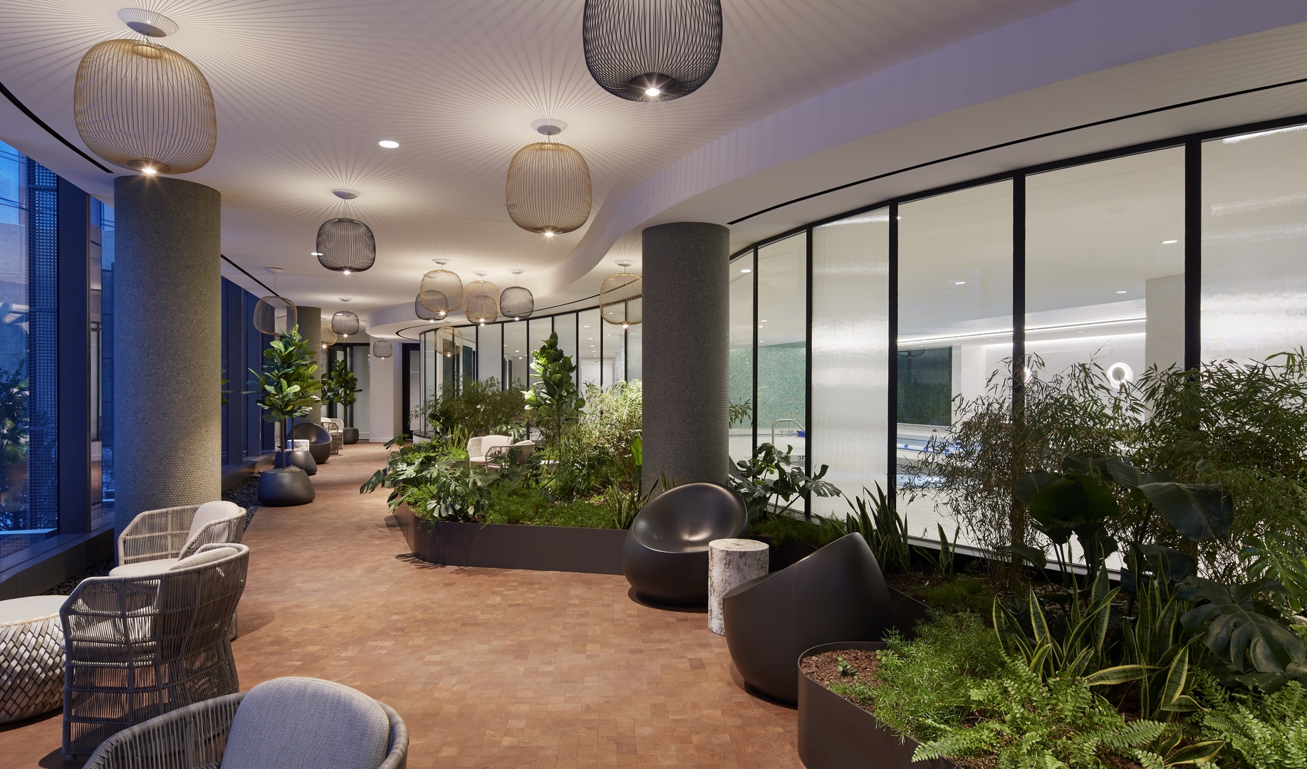 211 North Harbor Drive, Unit 1107 Chicago, IL 60601 - Photo 11 of 25 a lobby with furniture and potted plants