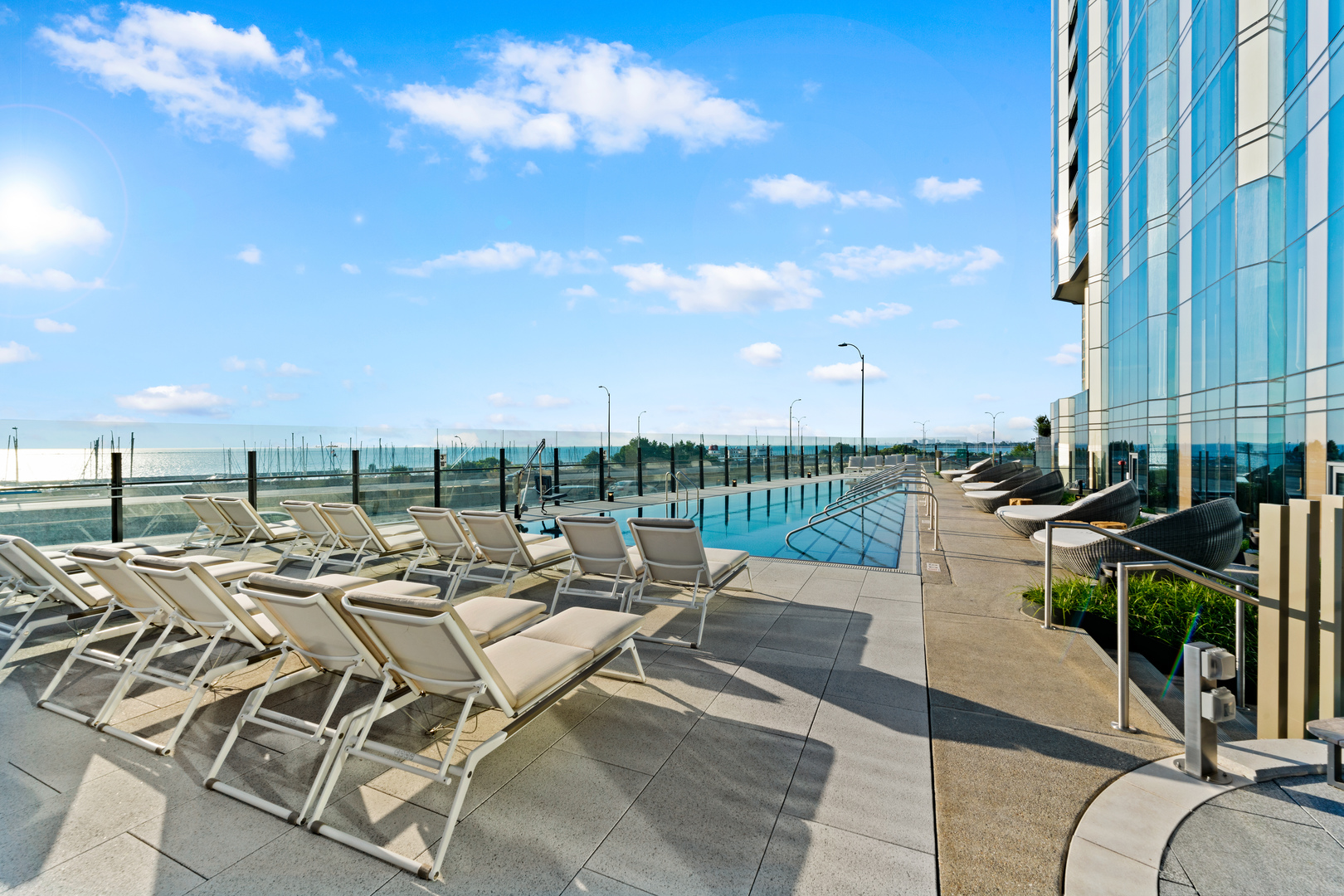 211 North Harbor Drive, Unit 1107 Chicago, IL 60601 - Photo 4 of 25 a terrace with outdoor seating and city view
