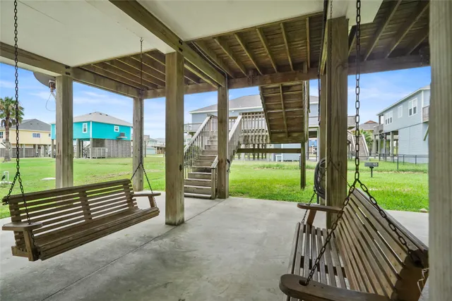 a view of porch with a backyard