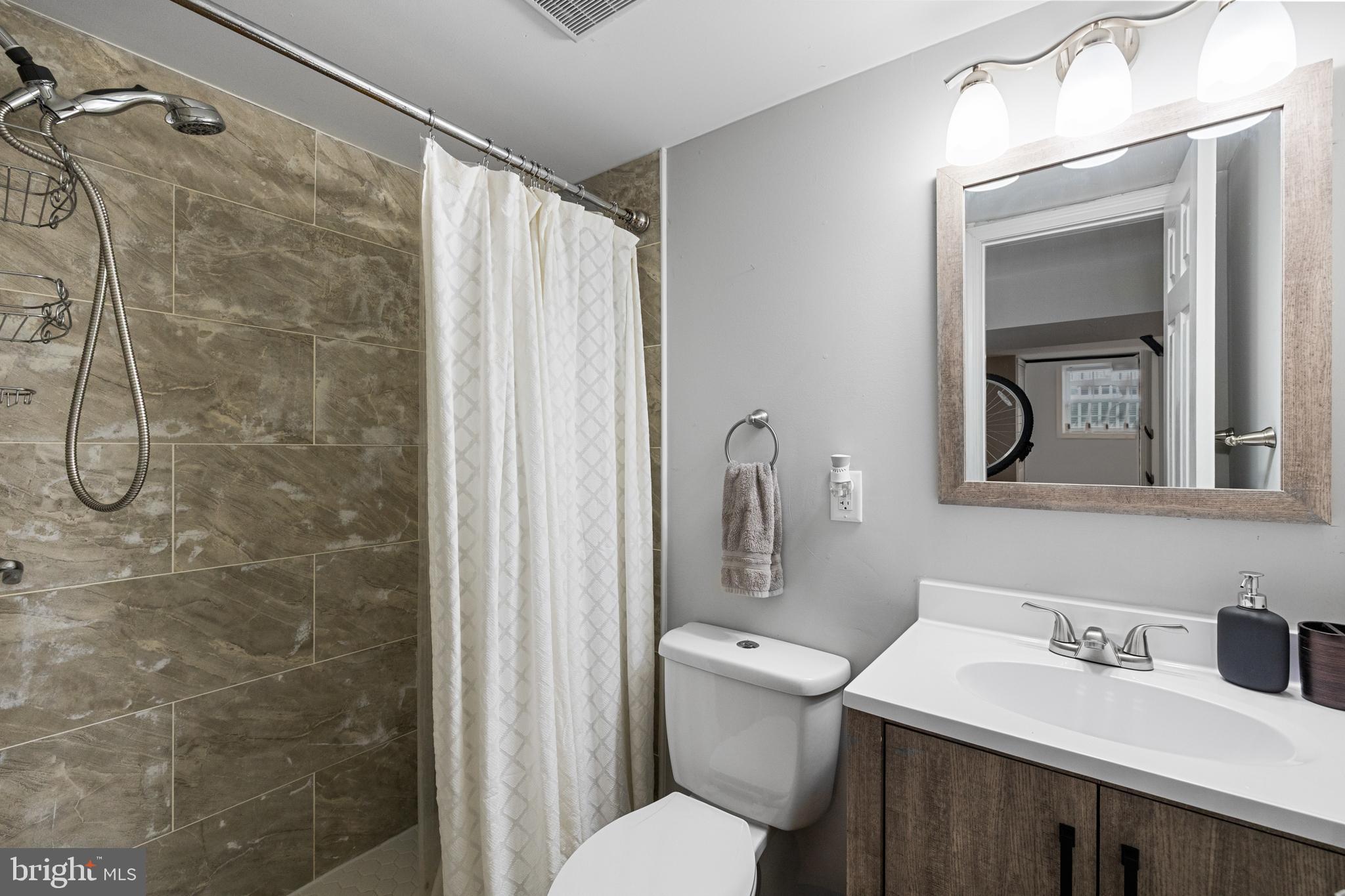 3327 5th Street Southeast Washington, DC 20032 - Photo 38 of 42 a bathroom with a sink vanity mirror and toilet