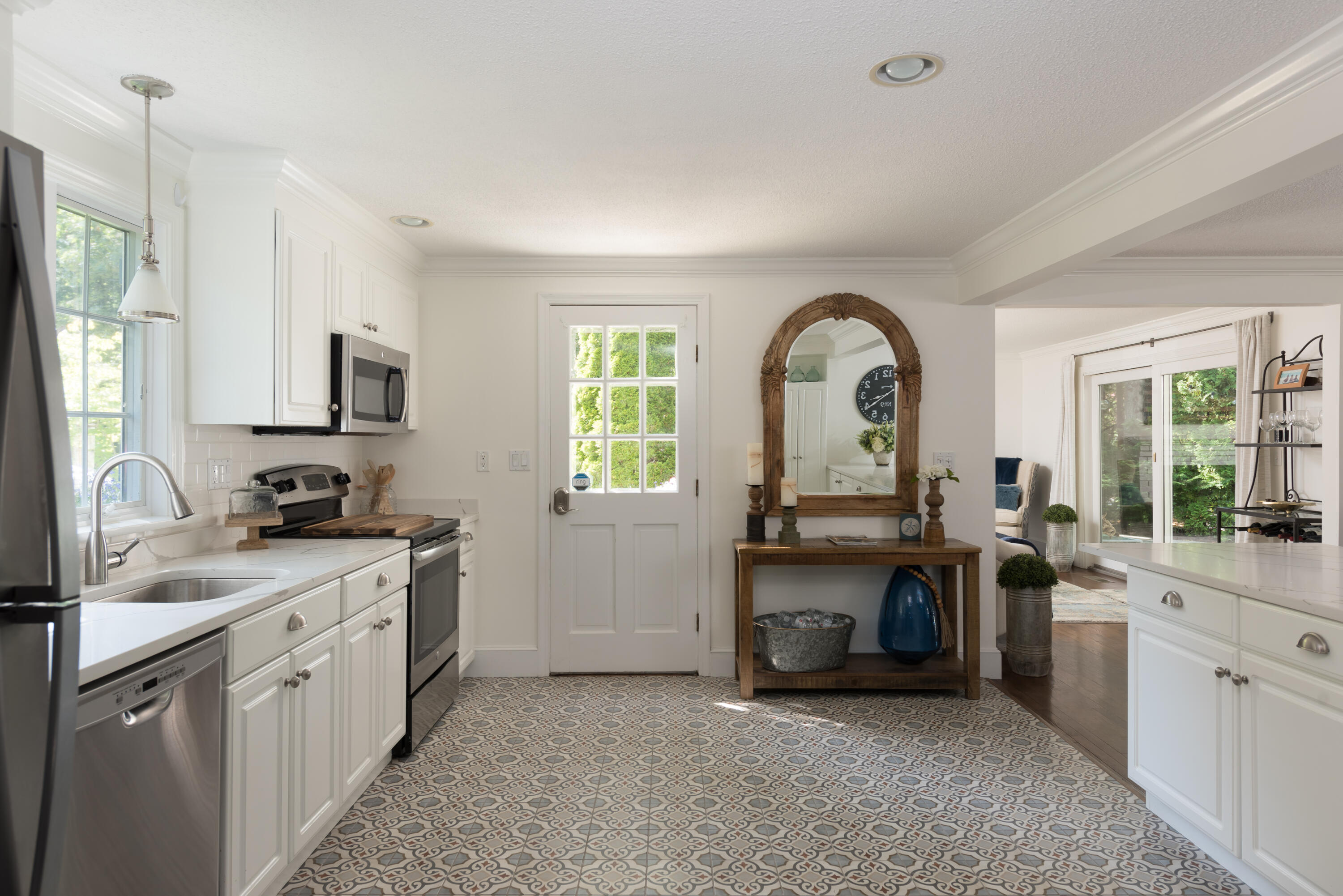 7 Sand Dollar Lane Mashpee, MA 02649 - Photo 10 of 33 a view of living room with stainless steel appliances granite countertop furniture and a fireplace