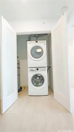 a utility room with a washer and dryer