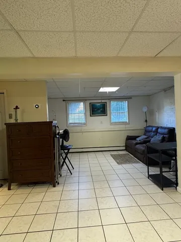 a room with furniture and a potted plant